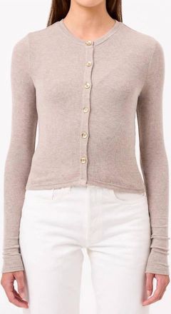 Goldie London Marina Ribbed Crop Cardigan In Oatmeal