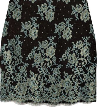 Valentino Garavani Kantrok met Lurex Garen - Dames - Korte rokken - Zwart - XS - Rokken