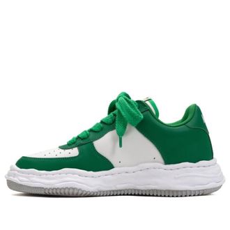 Miharayasuhiro WAYNE OG Sole Leather Low-top Sneaker White Green A08FW706-WHTGRN