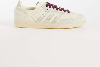 adidas Originals Samba OG sneakers color crema con lacci bordeaux-Bianco