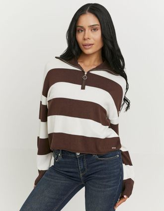 Tally Weijl Strickpullover TALLY WEIJL SPUVICOLINE, Damen, Gr. L, multi color 2, Strick, Obermaterial: 70% Viskose, 30% Polyamid, gestreift, oversize normal, hoch