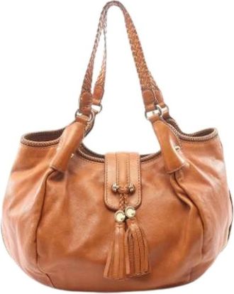 Gucci Pre-owned Vintage Shoulder Bag - Dames - Vintage Schoudertas - Bruin - ONE Size - Leer - Vintage
