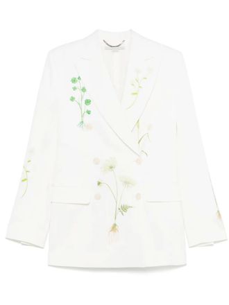 Stella McCartney floral-embroidered blazer - Neutrals