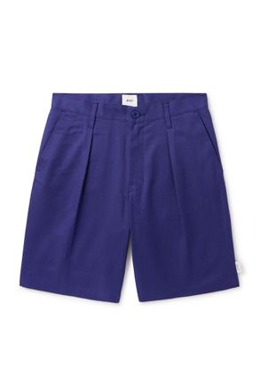Wtaps Straight-Leg Pleated Cotton-Twill Shorts