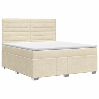 vidaXL Letto Box Spring Con Materasso Crema 140 X 200 Cm Tessuto Vidaxl