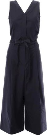 Max Mara Jumpsuits, female, Blue, Size: XS Poplin Cotton Jumpsuit