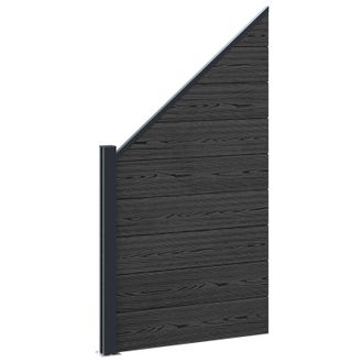 vidaXL Conjunto De Valla 95 X 180 Cm Wpc Y Aluminio Negro Vidaxl