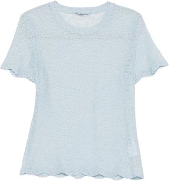 Ermanno Scervino T-Shirts, female, Blue, Size: XS Ermanno Scervino T-shirts and Polos Clear Blue