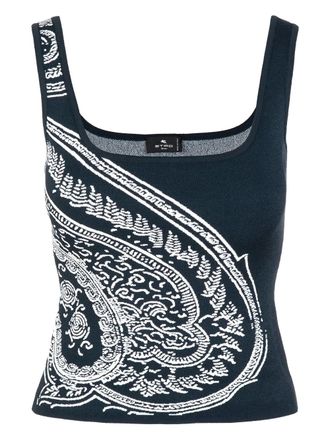Etro Top con stampa paisley - Blu
