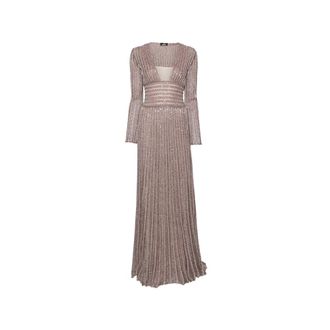 Missoni Long-sleeve Deep Neckline Maxi Dress