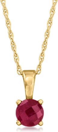 RS Pure by Ross-Simons Ruby Pendant Necklace in 14kt Yellow Gold