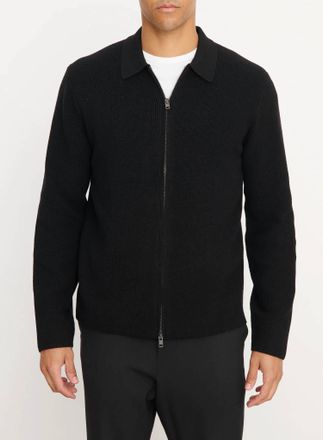 Vince Two-Way Zip Shirt Jacket In Black