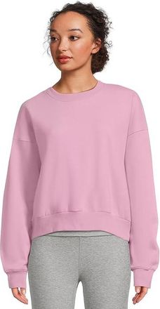 Beyond Yoga On The Go Pullover Womens Sweatshirt Pink Haze : LG, Cotton/Polyester