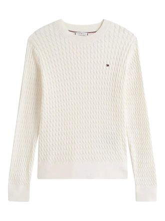 Tommy Hilfiger cable-knit pullover - women - Organic Cotton - S - White