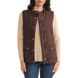 Jones New York Quilted Vest in Coffee Bean at Nordstrom, Size X-Small P