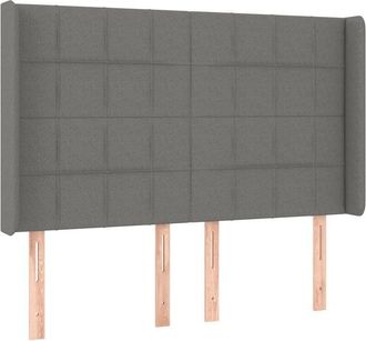 vidaXL Cabecero Con Led De Tela Gris Oscuro 147x16x118/128 Cm Vidaxl