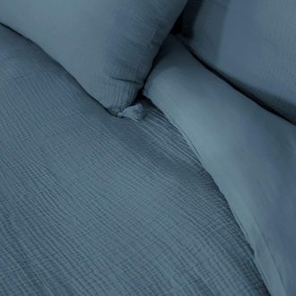 Sweeek Ropa De Cama De Gasa De Algod&oacute;n Azul Oscuro