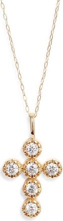 Miranda Frye Eternal Cubic Zirconia Cross Pendant Necklace in Gold at Nordstrom, Size 19