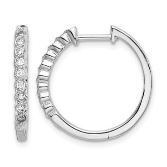 Diamond2Deal 14k White Gold 1/4 Ct Round Lab Grown Diamond Hoop Earrings