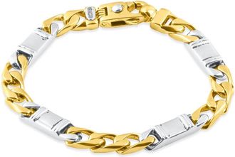 Pompeii3 Mens Figaro Link 14k Gold (52gram) or Platinum (85gram) 8mm Bracelet 8.5