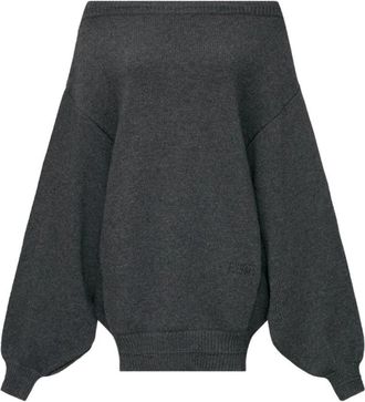 Maison Margiela Merino Wol Gebreide Jurk - Dames - Kleedjes - Grijs - XS - Wol - Kleedjes