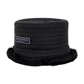 Jacquemus Hats, unisex, Black, Size: 58 CM Le Bob Bacino Raffia Hat