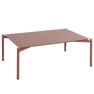Hhg [nunca Usado] Mesa De Jard&iacute;n De Aluminio Hhg-594, Mesa De Sal&oacute;n Exterior Mesa De Caf&eacute; Mesa De Balc&oacute;n, 105x65cm, Terracota