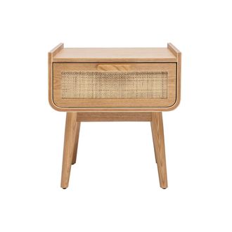 Miliboo Mesilla De Noche De Madera Maciza Clara Y Rat&aacute;n Con Caj&oacute;n Ath&egrave;ne