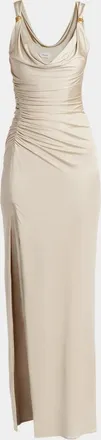Versace Draped Sleeveless Gown