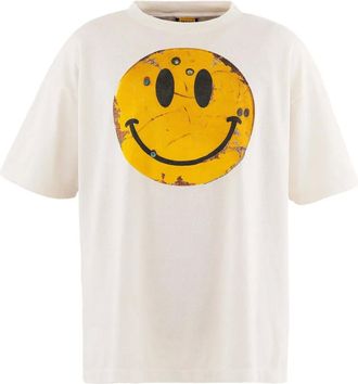 Saint Mxxxxxx smile-print cotton T-shirt - White