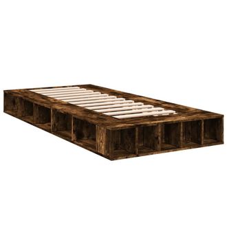 Berkfield Home Durable Bed Frame without Mattress Smoked Oak 100x200 cm in Brown