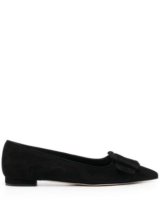 Manolo Blahnik Maysale pointed-toe pumps - women - Calf Leather/Calf Leather/Calf Leather - 39 1/2 - Black