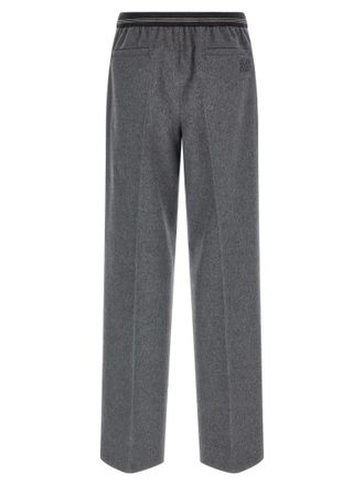 Miu Miu Virgin Wool and Cashmere Blend Trousers - Gray