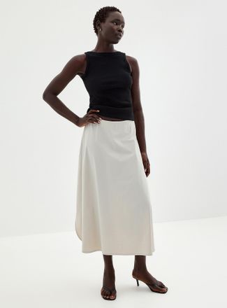 Contemporaine Womens Technical fabric flared maxi skirt
