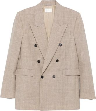 Saint Laurent double-breasted wool blazer - Neutrals