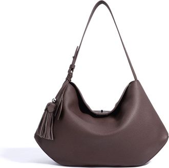 Generic Compatible For Grain Leather Spacious Tote Bag Underarm Single Shoulder Crossbody Women Shopping Hobo Handbag(Coffee)