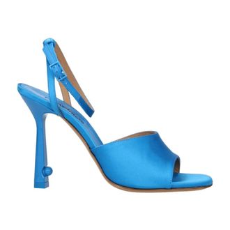 Off-white Blue Satin Stiletto Heels Sandals