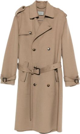 Canali Jassen, Heren, Beige, 2Xl, Beige Dubbelrijige Ceintuur Buitenkleding