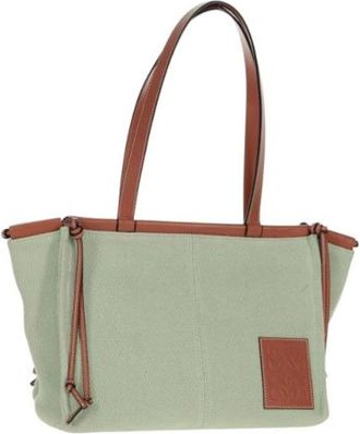 Loewe Pre-owned Canvas Tote Bag - Dames - Vintage Shopper - Groen - ONE Size - Vintage