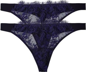 Skarlett Blue Entice 2-Pack Thongs in Black/night at Nordstrom, Size X-Large