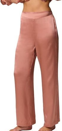 Simone P&eacute;r&egrave;le Love Me Silk Lounge Pants in Smokey Pink at Nordstrom, Size X-Large
