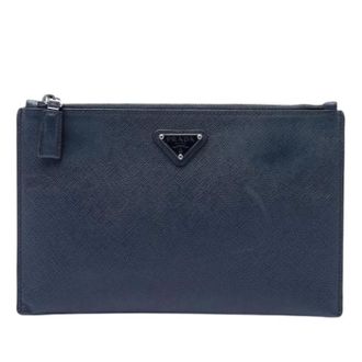 Prada Pre-owned Clutches, female, Blue, Size: ONE SIZE Pre-owned Vintage Clutch