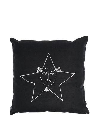 Fornasetti Solamente-print cushion - Black