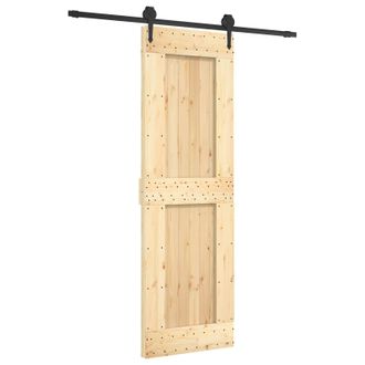 vidaXL Puerta Corredera Natural Y Negro 70 X 210 Cm Vidaxl