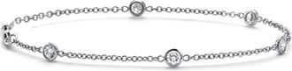 Pompeii3 3/4 TCW 14k White or Yellow Gold Round Diamond By Yard Station Bracelet