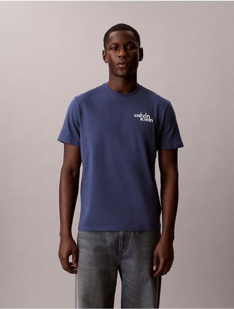 Calvin Klein Jeans Calvin Klein Mens Embroidered Logo Graphic Classic T-Shirt - Navy - M