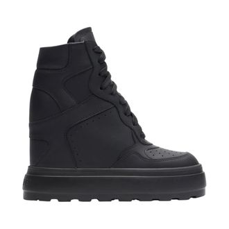 Casadei Wedges, female, Black, Size: 10 1/2 US High Top Leather Sneakers