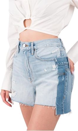 Frame Denim Gelaagde Denim Shorts - Dames - Denim shorts - Blauw - W26 - Denim - Korte Broeken