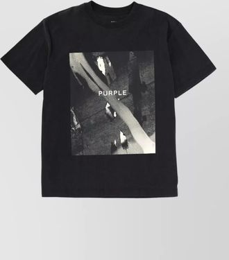 Purple logo print t-shirt