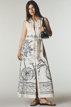 Maeve The Mona Miki Lowe Linen Shirt Dress by Maeve